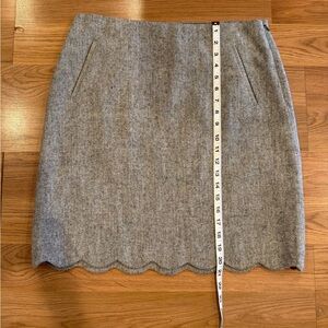 Talbots Gray Scalloped Hem Skirt